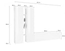 Parete Attrezzata Soggiorno 280x30x180 cm Maruska n°10 Bianco Lucido