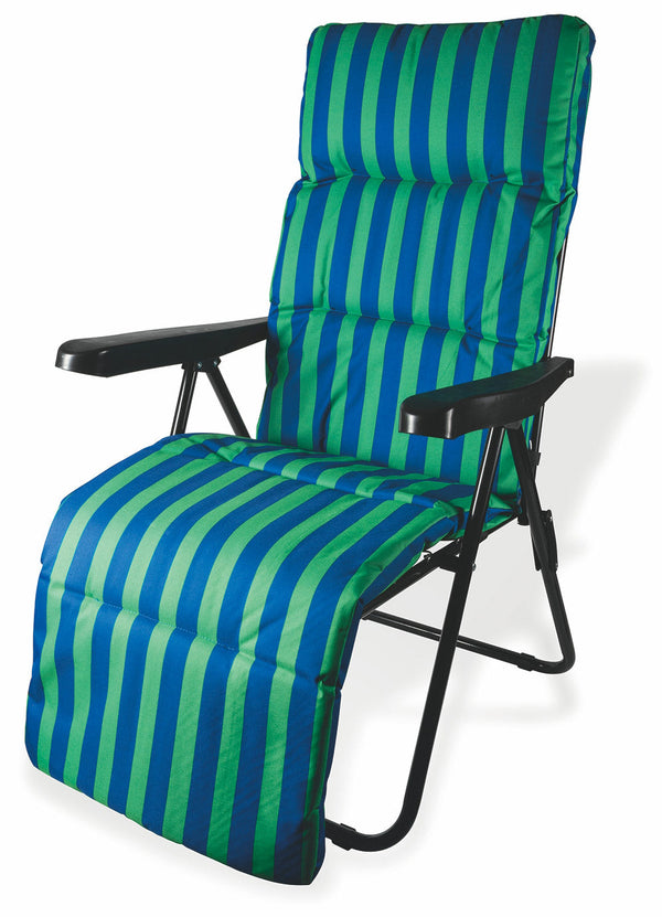 acquista Fauteuil inclinable pliant Soriani rayures vertes et bleues