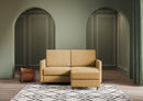 Divano 2 Posti con Pouf 138x155x85 cm Karay in Tessuto Ocra