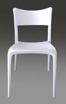 Set 4 Sedie da Giardino in Polipropilene Vandi Bianche