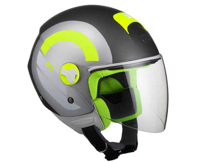 Casco Demi-Jet per Scooter Visiera Lunga CGM Taormina 107R Titanium Opaco Varie Misure