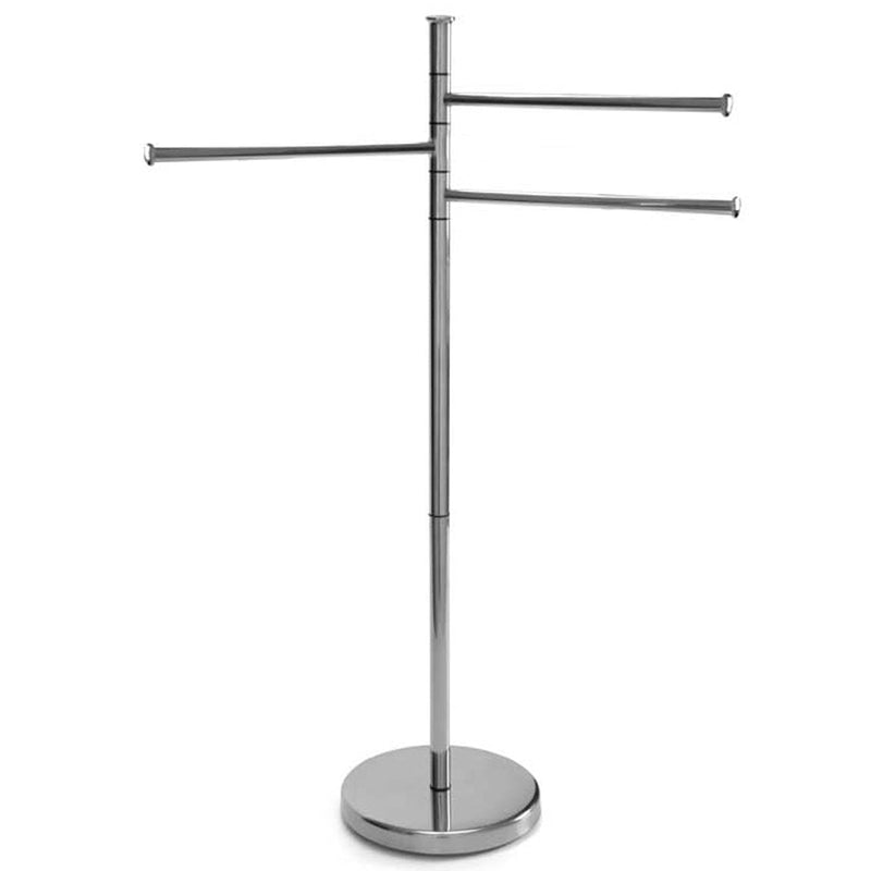 Piantana Portasciugamani Parigi da bagno 3 Bracci in Metallo Cromato 20 x 83 cm