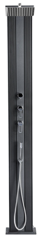 Doccia Solare Ibrida da Giardino 40L Miscelatore e Doccetta Lavapiedi Antracite