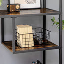 Mobile Libreria in Stile Industriale a 7 Livelli 83x34x180 cm in Legno e Acciaio Marrone      