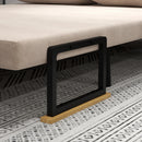 Divano Letto 3 in 1 con Schienale Regolabile e 2 Cuscini 102x73x81 cm in Tessuto Effetto Velluto Beige      