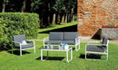 Set da Giardino in Alluminio e Corda Vorghini San Fruttuoso Bianco e Grigio