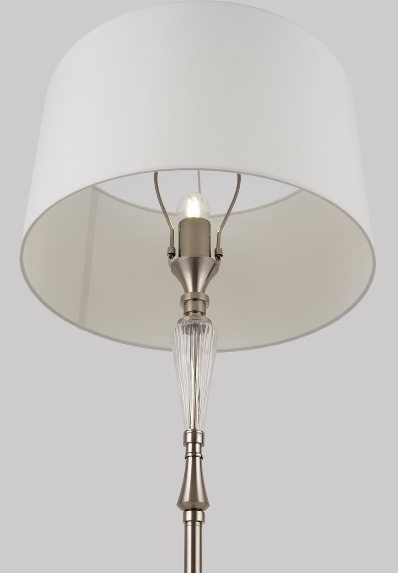 Lampada da terra Neoclassic in Metallo e Vetro Alicante Nickel