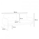 Divano Letto Clic Clac 186x85x80 cm in Tessuto Rosso