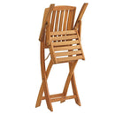 Set 2 Sedie da Giardino 51x43xH92 cm in legno naturale con braccioli Navis