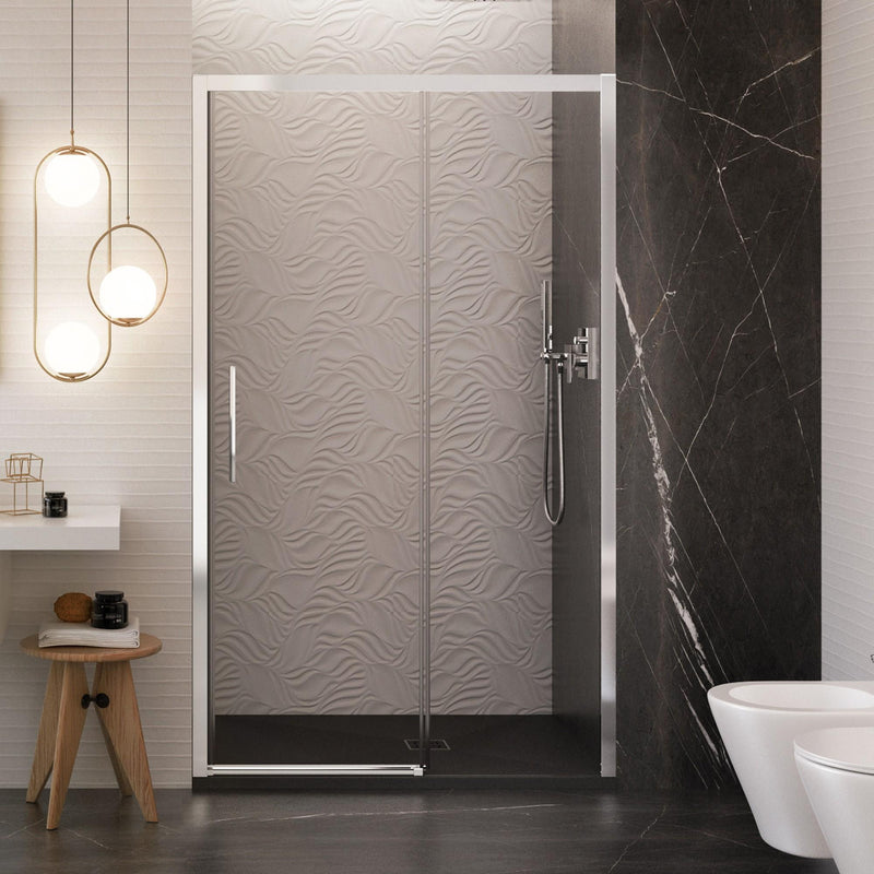 Porta Parete Doccia 1 Anta Scorrevoe in Cristallo Trasparente 6mm H195 Bonussi Eliane Varie Misure