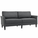 Divano 3 Posti 191x79x87 cm con Seduta Profonda e Imbottitura Spessa in Tessuto Grigio Scuro      