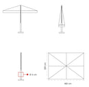 Ombrellone da Giardino 3x4 m Palo Ø60 mm in Legno Telo in Acrilico Danieli Sydney Ecrù
