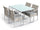 Ensemble table et 4 chaises de jardin Fadi Bilbao en acier et polyrotin