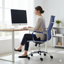 Sedia Poltrona Presidenziale da Ufficio in Similpelle Tosini Dallas Blu