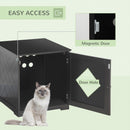 Lettiera per Gatti con Porta Magnetica 48,5x53x51,5 cm in MDF e Truciolato Nera