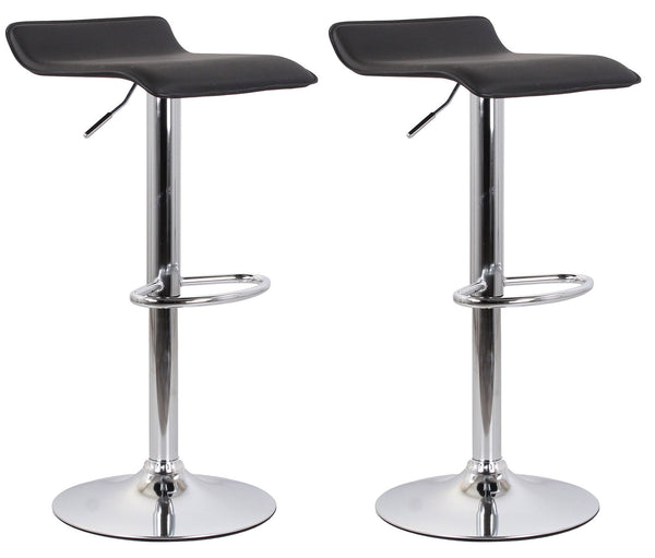 Set 2 Tabourets 38x40x54/74 cm en Eco-cuir avec Base Chromée Noire online