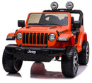 Macchina Elettrica per Bambini 12V Mp4 2 Posti con Licenza Jeep Wrangler Rubicon Arancione