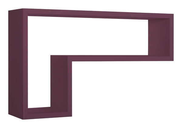 Etagère murale en forme de L 61x37x15,5 cm en fibre de bois lettre violet aubergine prezzo