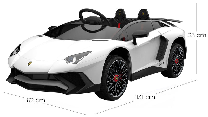 Macchina Elettrica per Bambini 12V con Licenza Lamborghini Aventador Roadster SV Bianca