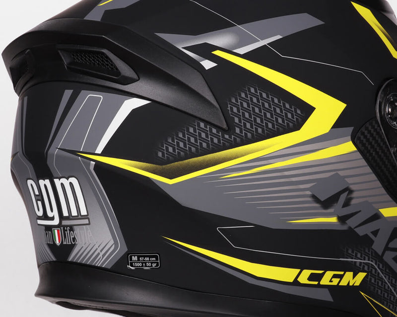 Casco Integrale per Scooter Visiera Lunga CGM Mach 2 316G Giallo Fluo Opaco Varie Misure