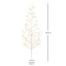 Albero di Natale Artificiale 180 cm 384 Luci LED Bianche per Interni ed Esterni al Coperto Bianco 