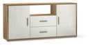 Madia 2 Ante 2 Cassetti 174x84x41 cm Noce Stelvio/Ossido Bianco