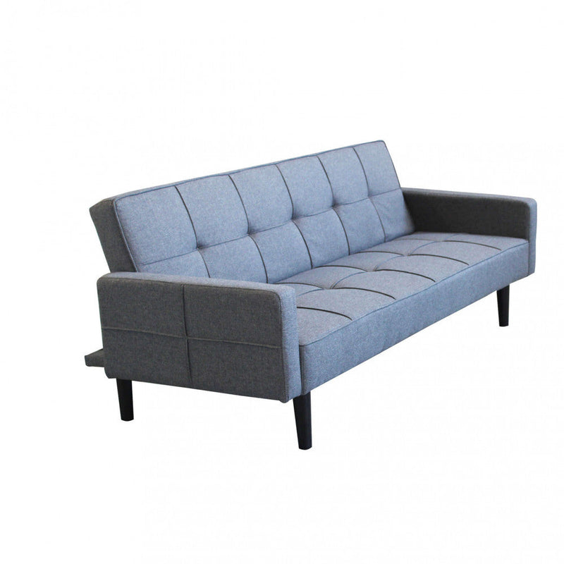 Divano Letto Anson 194x83x74 cm in Tessuto Grigio scuro