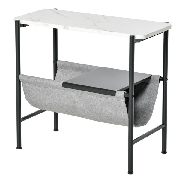 online Table basse 60x28x53 cm avec étagère amovible blanche
