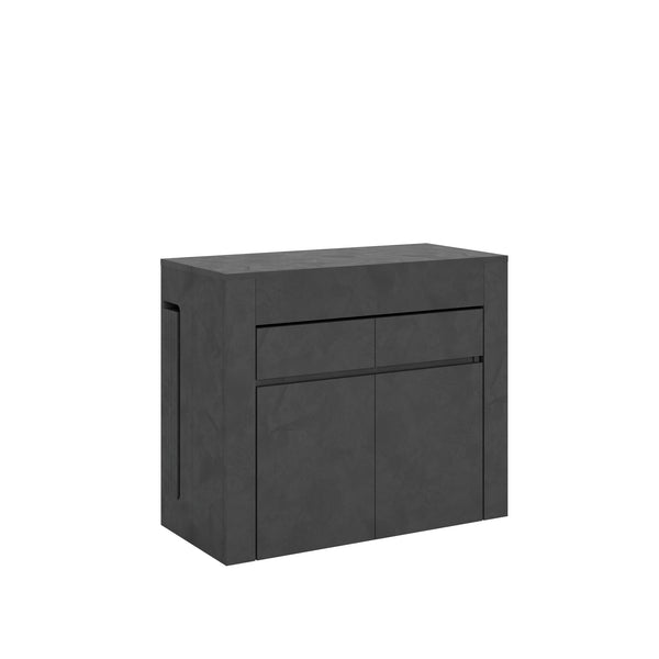 Consolle Tavolo Allungabile 90-302x42x75 cm Evolve Antracite Spatolato con Panca Inferiore e Superiore acquista