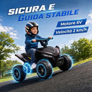 Quad Elettrico per Bambini 18-48 Mesi 6 V 2 km/h 67x38,5x43 cm con Marce Avanti Portata 25 kg in PP e Acciaio Nero      