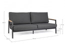 Divano 2/3 Posti 192x87x86h cm con Cuscini Jalisco Antracite