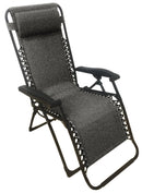 Sedia Sdraio Reclinabile Pieghevole in Texilene con Cuscino Soriani Rio Text Grigia