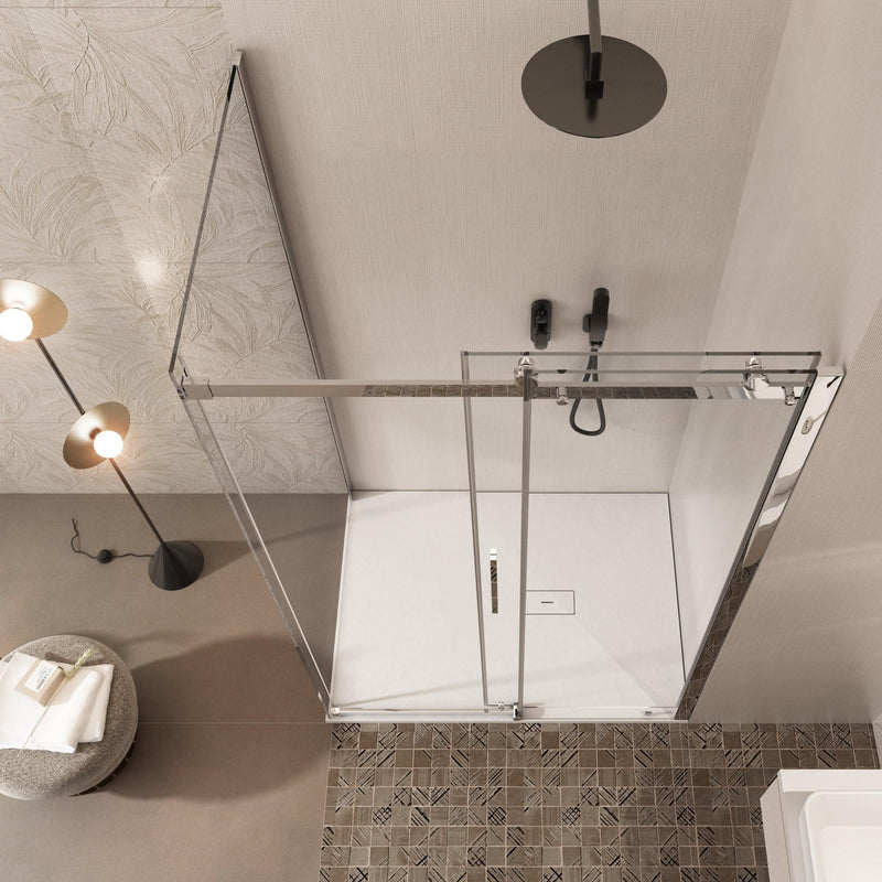 Box Doccia Angolare 1 Anta Scorrevole in Cristallo Trasparente 8mm H195 Bonussi Elise 3.0 Varie Misure