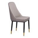 Set 6 Sedie Imbottite 45x42x92 cm in Similpelle Tortora