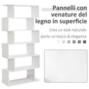 Libreria di Design Mobili Ufficio Scaffale in Legno 80x24x191 cm Bianco 