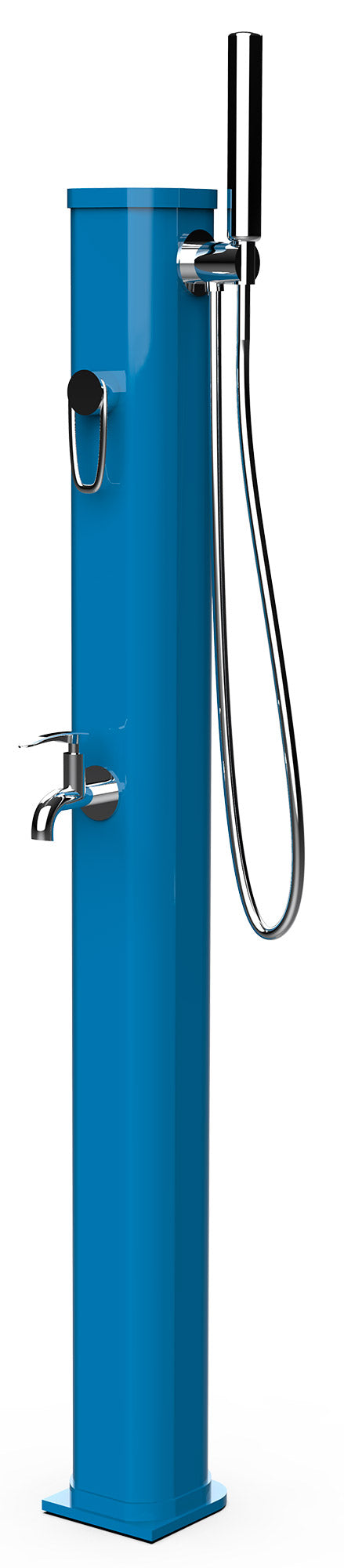 Mini Doccia Solare da Giardino 20L Miscelatore Lavapiedi e Doccetta Blu Capri