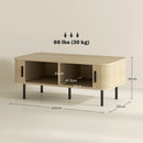 Tavolino da Soggiorno con Ante Scorrevoli 100x55x40 cm in Legno Canettato Rovere e Nero  