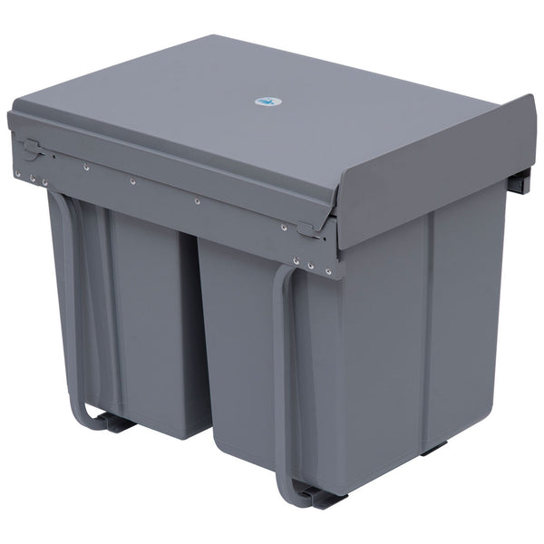 sconto Poubelle 3 Conteneurs 48x34,2x41,8 cm 40lt pour Meubles Gris