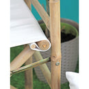 Set 2 Sedie Regista Mare Pieghevoli 63x44x91 cm in Bambù e Tessuto Bianco