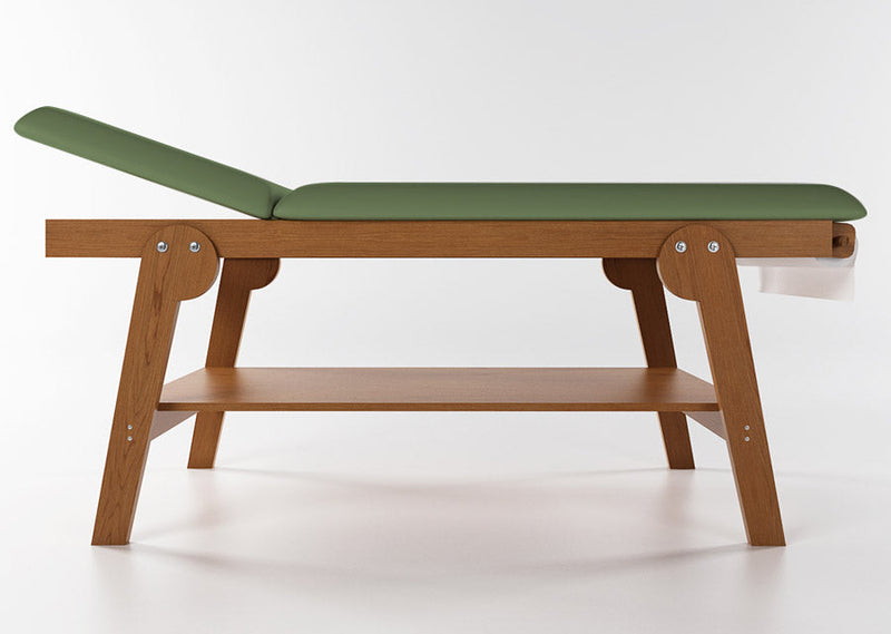 Lettino da Massaggio Visita Fisioterapia Fisso 2 Sezioni 190x70x75 cm 250Kg Verde