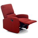 Poltrona Relax Reclinabile Manuale in Tessuto Fiorella Rossa