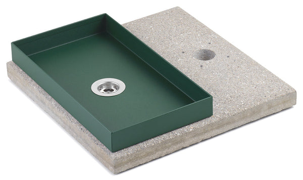 Base avec Plateau pour Fontaines avec Petit Anneau 40x40x5 cm en Ciment Vert Belfer 42/BSE/6 prezzo
