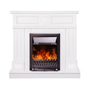 Camino Elettrico da Pavimento 97,8x104,8x30 cm Effetto Fiamma 2000W Ambasador & Pluton Bianco