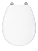 Copriwater Universale 37x43,6 cm in MDF Cerniere in Metallo Cromato Piemonte Bianco Lucido