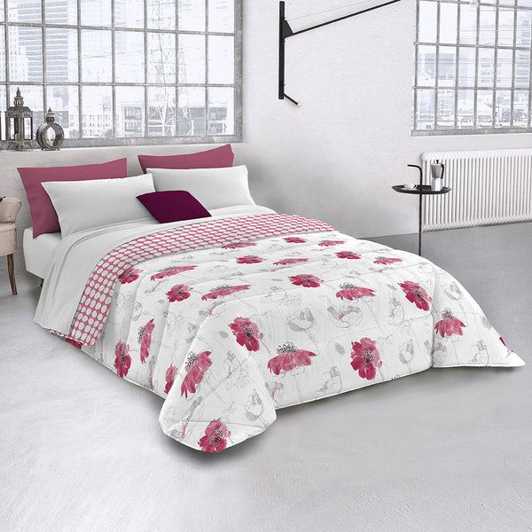 prezzo Courtepointe à imprimé coquelicot rouge