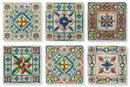 Set 6 Sottobicchieri Quadrati in Ceramica Fondo in Sughero 10x10 cm VdE Tivoli 1996 Costiera