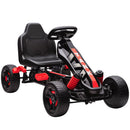 Go Kart a Pedali per Bambini 3-6 Anni 50 kg Portata con Portabicchieri e Ruote in EVA Antiscivolo Rosso      