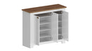 Scarpiera 3 Ante 114x42x100 cm Figo 3A Bianco Opaco/Rovere Wotan  