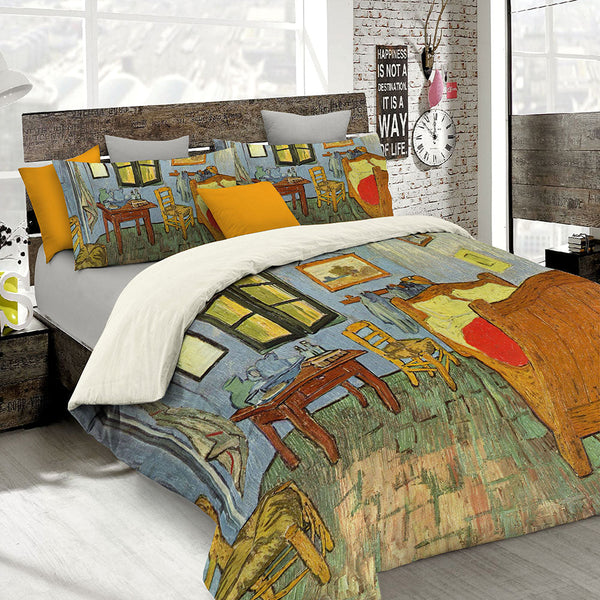 sconto Housse de couette avec imprimé sur le sac double et les taies d'oreiller