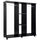 Armoire 5 Étagères à Roulettes et Tringles à Vêtements en Bois et Aluminium Noir 120x40x128 cm